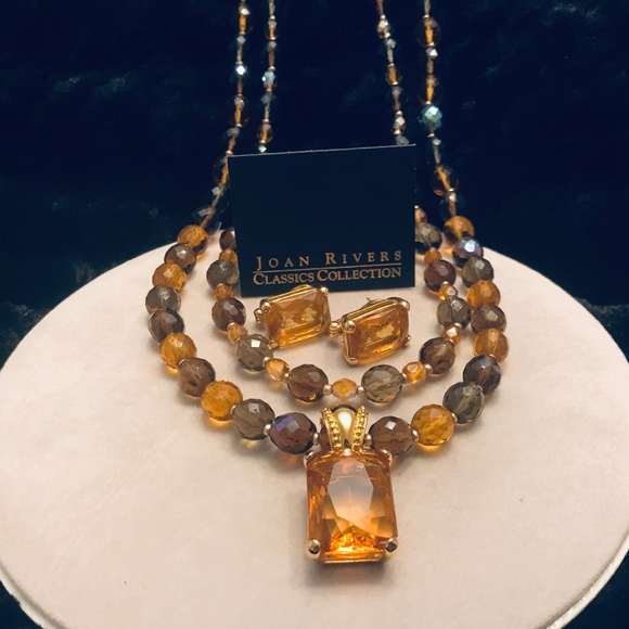 Joan Rivers Vintage Crystal Necklace & Earrings Set - Picture 2 of 16